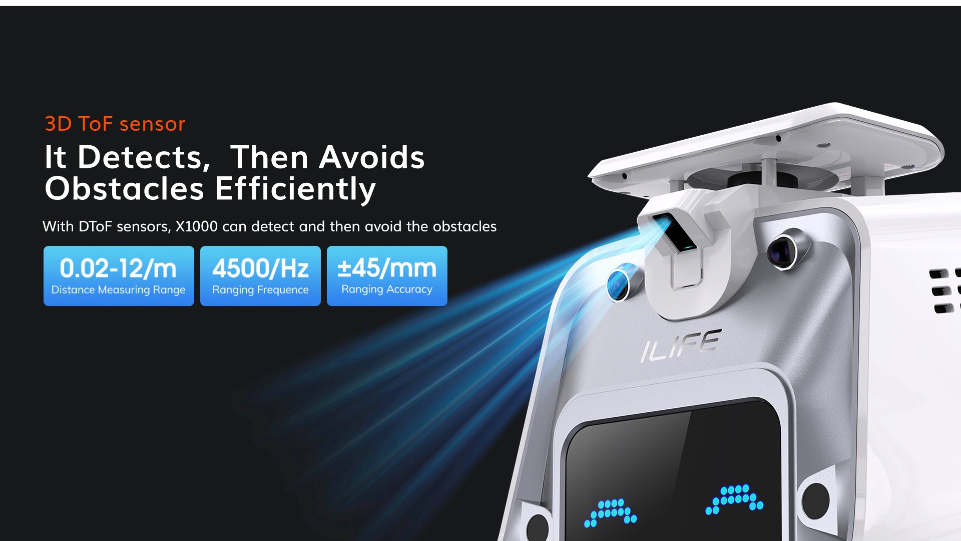 ILIFE X1000 DToF sensors