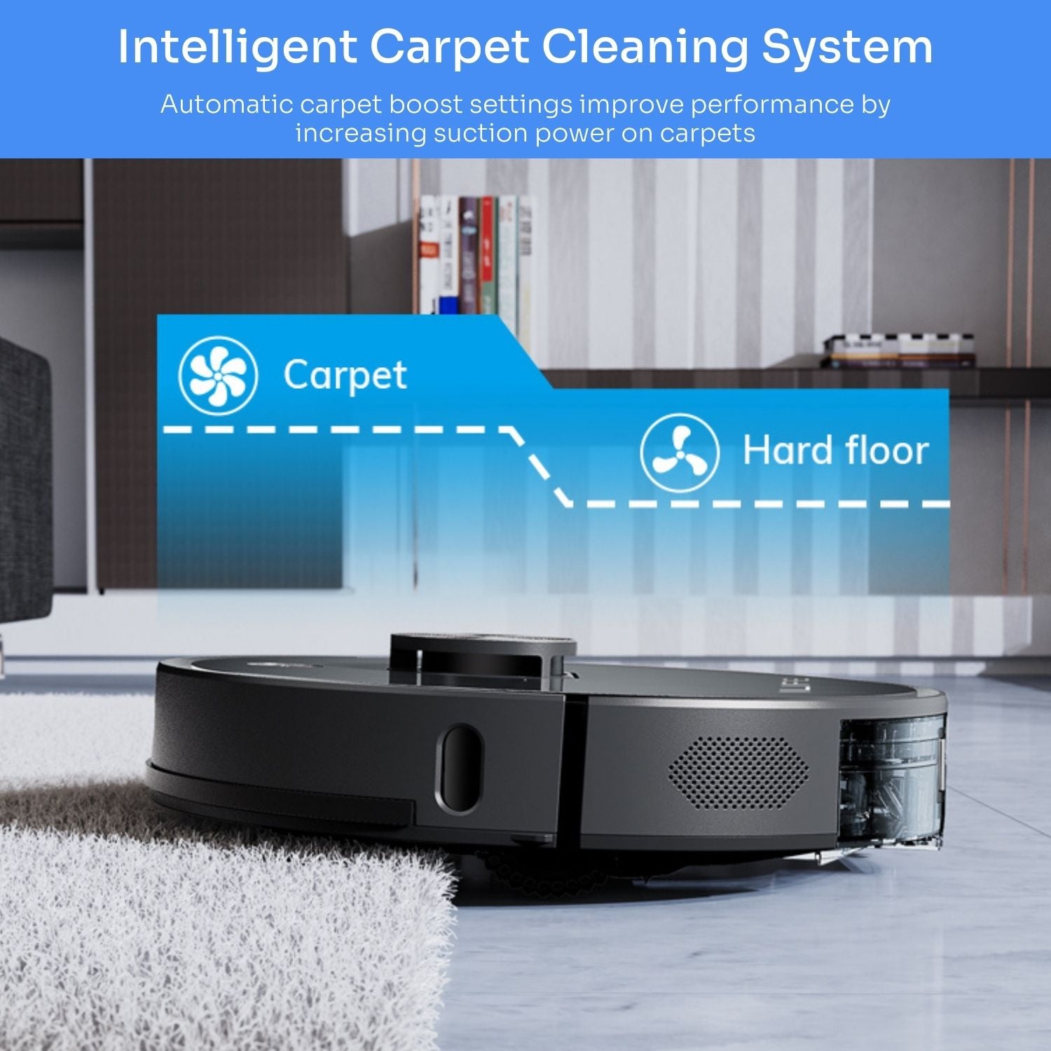 Automatic carpet boost suction