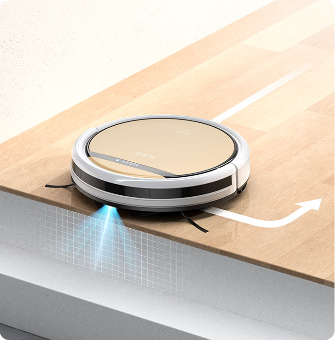 ILIFE V5s Ultra robot vacuum with anti fall cliff detection senso