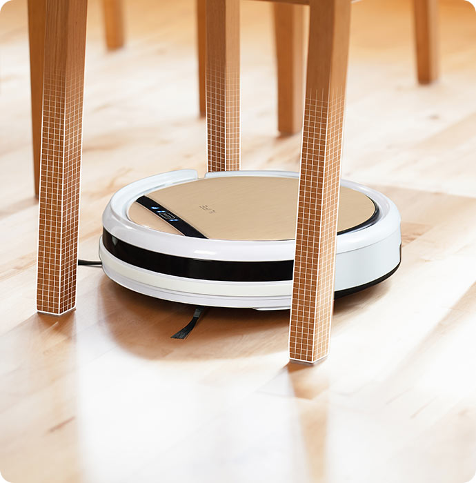 ILIFE robot vacuum cleaning under furniture