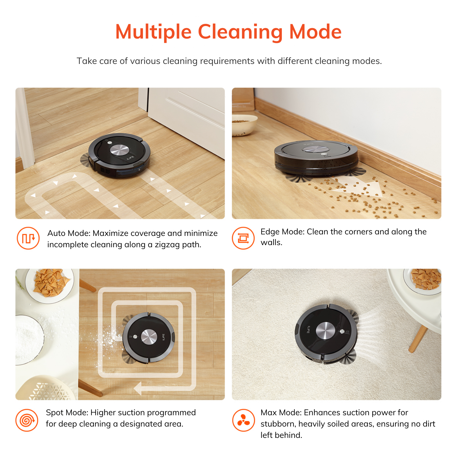 Multiple cleaning modes 