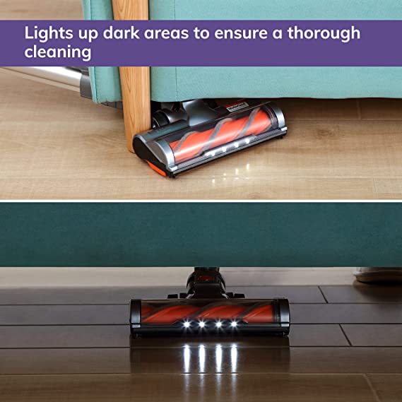 Lights up dark area to ensure cleaning 